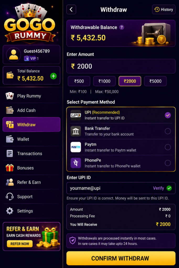 GOGO Rummy App 2026 – Features, Login, Deposits & Withdrawals - diwastore.com